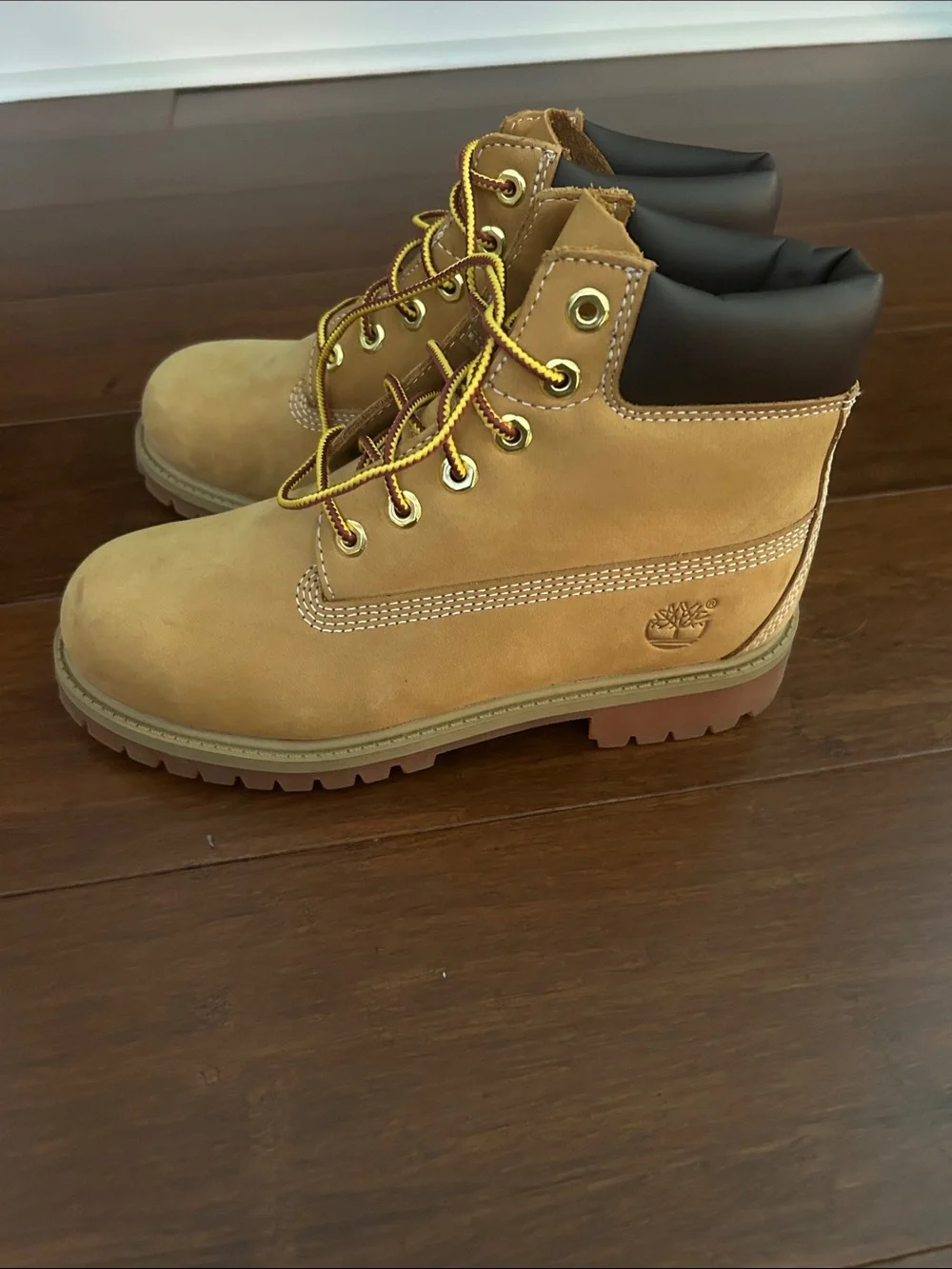 Timberland Kids Wheat Tan Lace-Up Boots
